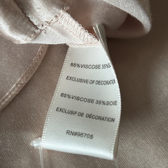 Taylor Silk Satin Beaded Tie Front Blouse Long Sleeve - Picture 6 of 16